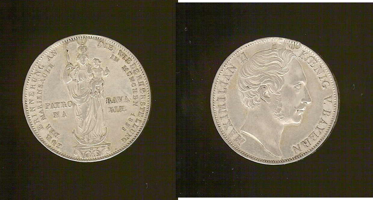 ALLEMAGNE - BAVIÈRE 2 gulden 1855 SUP-